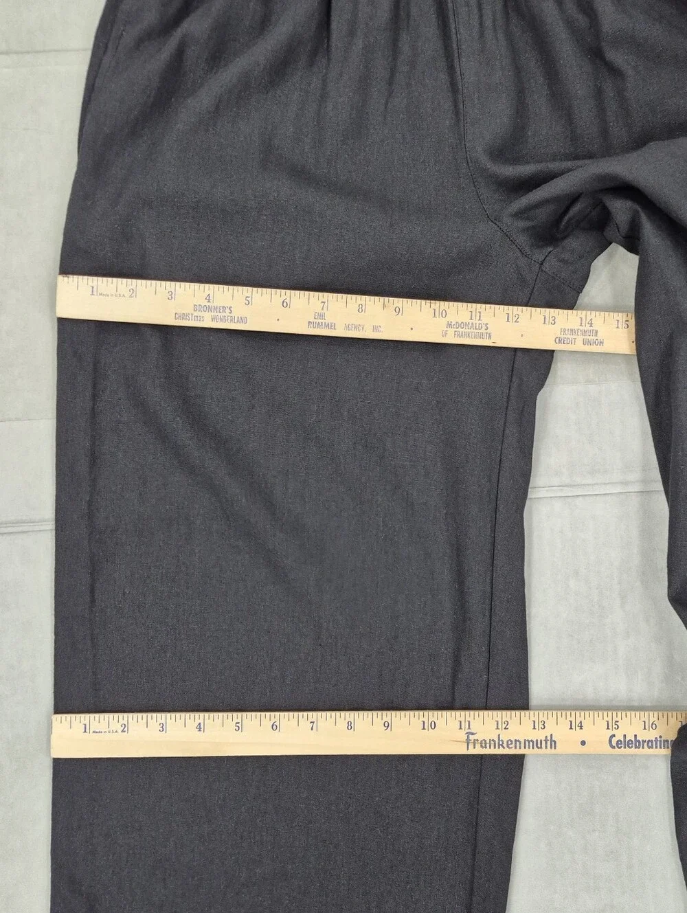 Old Navy Super Wide Leg Linen blend pants women's medium black high rise pull on